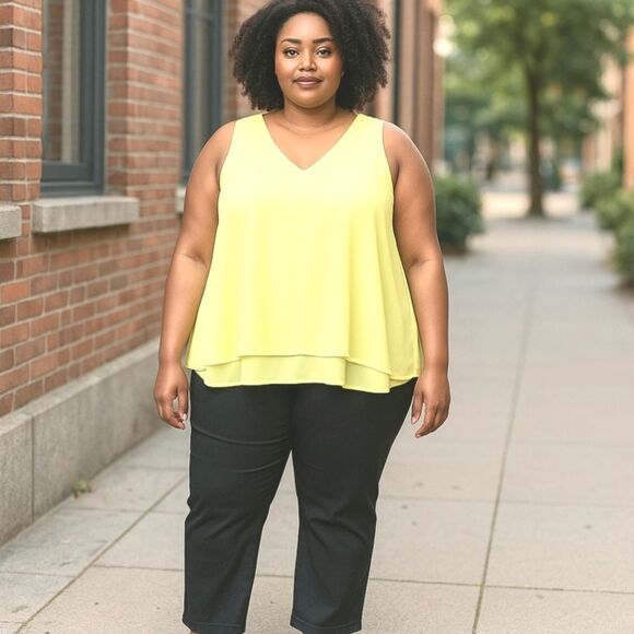 AVA VIV - Size 4X Lime Green Elegant Cami - Picture 1 of 8